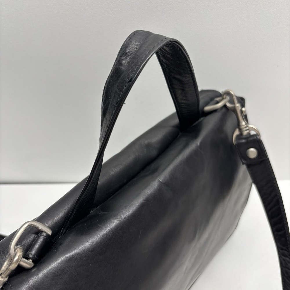 Vintage Wilsons Leather Bag Black Leather Messenger Bag Organizer Career Office - Picture 8 of 16